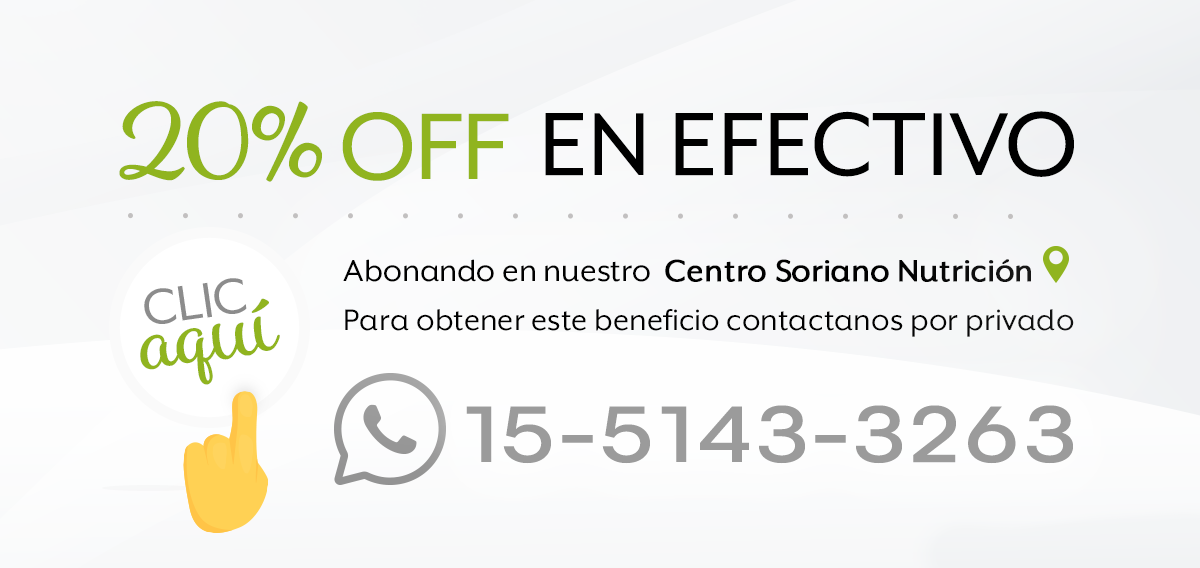 20 % off en efectivo